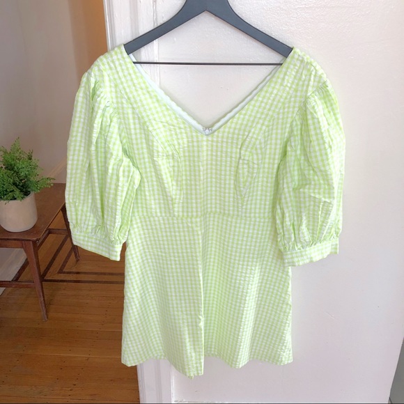 Urban Outfitters Lena Gingham Puff Sleeve Dress - Picture 10 of 12